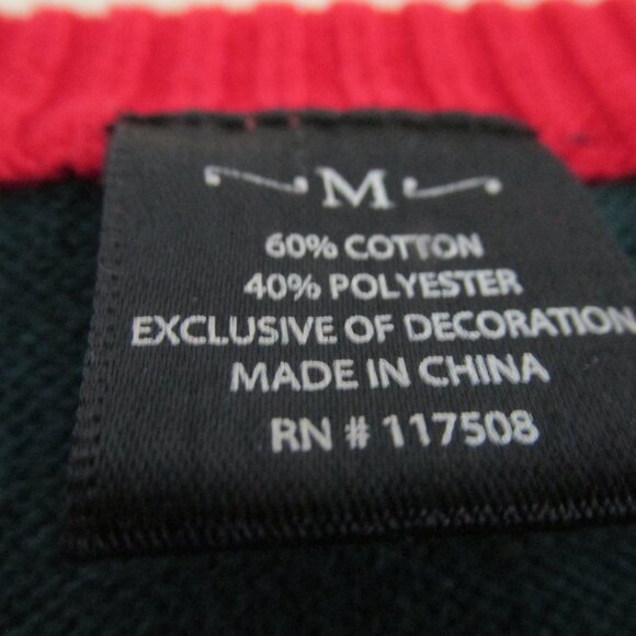 Christmas Holiday Mistletoe Sweater Womens Medium Green Long Sleeve Pullover Top - Picture 3 of 4